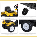 Trattore a Pedali per Bambini con Escavatore Nero e Giallo