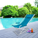 Sedia Sdraio Basculante Pieghevole 98x61x72 cm in Acciaio e Tessuto Oxford 600D Turchese