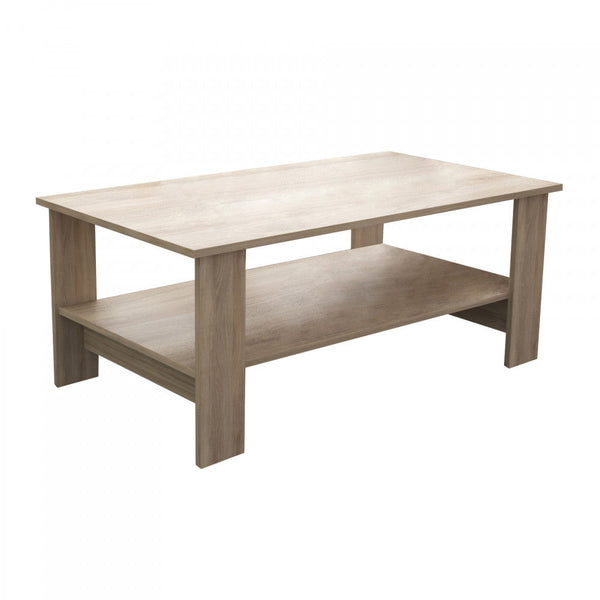 sconto Match Couchtisch 100 x 55 x 41 h cm aus Bilaminat-Spanplatte Eiche hell