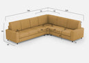 Divano Angolare 6 Posti 286x226x85 cm Sakar in Tessuto Ocra