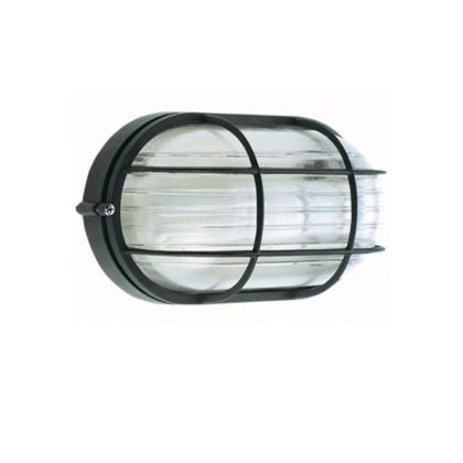 sconto Kleine ovale Deckenleuchte mit schwarzem Käfig für Outdoor Industrial Line Sovil