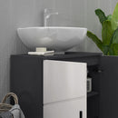 Mobile Sotto Lavabo Bagno per Piedistallo 60x30x60 cm in Legno Truciolare Grigio