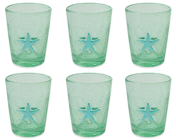 sconto Set mit 6 Gläsern Ø8x10 cm in Villa d'Este Home Tivoli Fish Green Aqua Glass