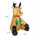 Gonfiabile Renna Natalizia 93x120x66 cm con LED da Esterno in Poliestere      