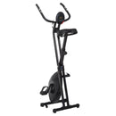 Cyclette Pieghevole con Display e 8 Livelli di Resistenza Nero 