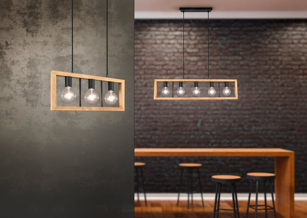 sconto Innenpendelleuchte E27 aus mattschwarzem Metall