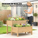 Letto per Orto Rialzato 119,5x102x76,5cm a 2 Livelli con Ripiani in Legno Marrone      