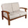 Sofa 2-Sitzer-Sofa aus Holz 120x85x83cm Vandi Ecru