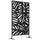 Separé Frangivista a 3 Ante Verticali 122x45x198 cm in Acciaio con Motivo Tropicale Nero