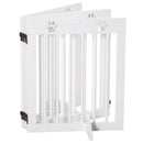 Cancelletto di Sicurezza Pieghevole per Animali Domestici 204x30x61 cm in Legno Bianco
