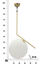 Lampadario Glamy 50x30x100 cm in Ferro e Vetro Bianco e Oro