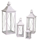 Set 4 Lanterne in Metallo bianco quadro