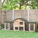 Conigliera da Giardino con Corsa e Rampe Tetto Impermeabile Legno 210x45.5x84.5 cm 