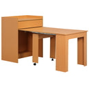 Tavolo Pieghevole da Pranzo 5 Persone 84x180x100 cm in Truciolato e Acciaio color Legno