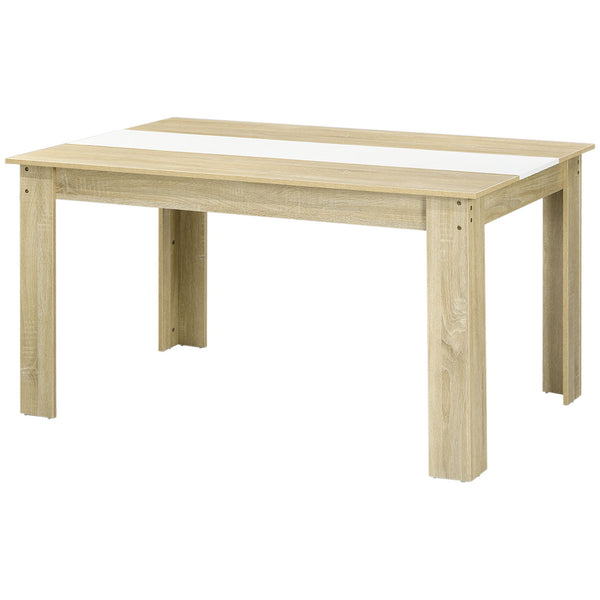 prezzo Tavolo da Pranzo Moderno per 6 Persone max 140x89,5x75 cm in Truciolato Bianco e color Rovere