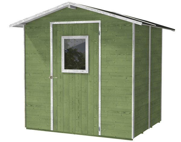 Gartenbox aus Holz für Werkzeuge 200 x 167 x 214 cm mit Tür und Fenster Ecla Green online