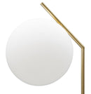 Lampada da Terra Glamy 25x36x179 cm in Ferro e Vetro Bianco e Oro