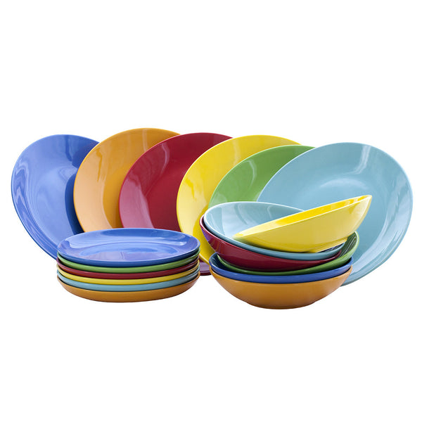 acquista 18-teiliges Geschirrservice aus mehrfarbigem Kaleidos-Steinzeug