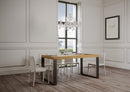 Tavolo Allungabile 140-400x90x77 cm Tecno Premium Quercia Natura Telaio Antracite 