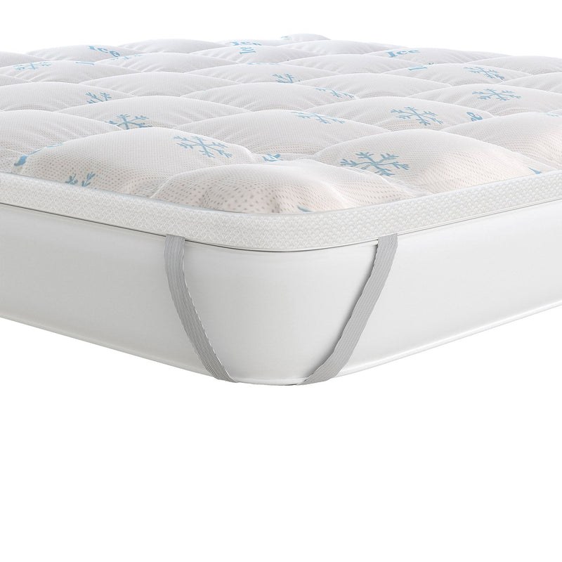 Topper Double Face Trapuntato 300 gr/mq con Elastici Ice Refrigerante Bianco Varie Misure