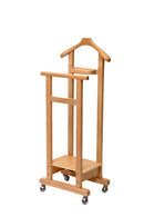 Indossatore Servomuto in Legno con Rotelle 31x45x115 cm Mimmo Naturale