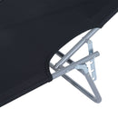 Lettino Prendisole in Ferro Pieghevole Reclinabile con Tettuccio Parasole Oxford Nero 