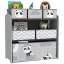 Scaffale Portagiochi con 6 Contenitori in Tessuto 63x30x66cm Grigio   