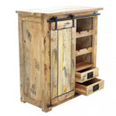 Mobile Cantinetta Portabottiglie 1 Anta 2 Ripiani e Cassetti 90x45x100 h cm in Legno