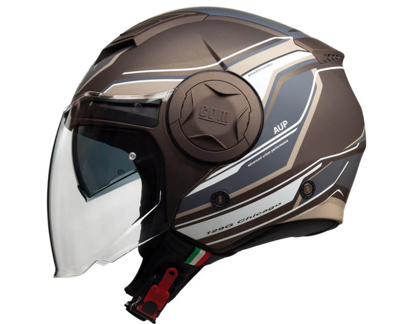 Casco Jet per Scooter Visiera Lunga CGM Chicago 129G Marrone Opaco