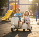 Piaggio Vespa con Sidecar Small Elettrica 6V per Bambini Crema