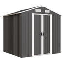 Capanno Box da Giardino 195,5x158,5x188 cm con 2 Porte Scorrevoli in Acciaio Nero      