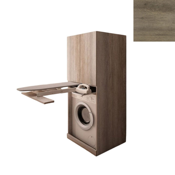 prezzo Mobile Lavanderia a Colonna per Lavatrice o Asciugatrice con Asse da Stiro e Ante Superiori 70x70x174A cm in Nobilitato Unika Olmo Naturale