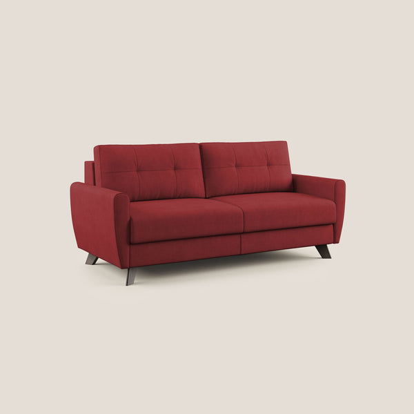 Divano Letto 3 Posti 208x97x96 cm in Tessuto Rosso sconto