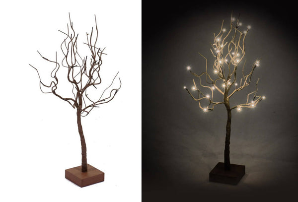 online Leuchtender Weihnachtsbaum 32 LEDs in Papier H53cm Adami Brown