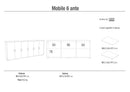 Mobile Basso 6 Ante 203x84x41 cm Ossido Bianco