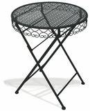 Set da Giardino Pieghevole in Ferro con Tavolo e 2 Sedie Soriani Loire Breakfast Nero