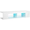 Mobile TV fino a 60” 137x40x34 cm con Luce LED in Truciolato Bianco Lucido
