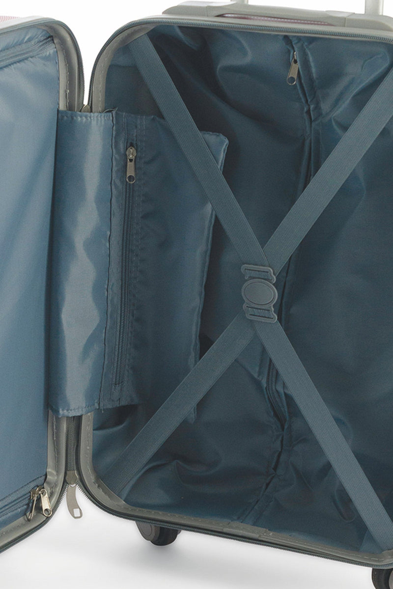 Trolley Valigia Bagaglio a Mano Rigida in ABS 4 Ruote Soriani Silver