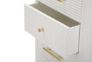 Cassettiera Matera 45x100x32 cm in Legno MDF e Ferro Bianco/Marrone