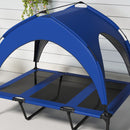 Cuccia per Cani Taglia Grande 106x76x94 cm in Acciaio e Poliestere Blu Scuro