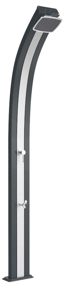 Doccia Solare da Esterno Giardino 30L Miscelatore e Lavapiedi Arkema Spring Fascia Inox Grigio Antr acquista