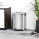 Pattumiera a Pedale 2 Sezioni da 20L 41,8x36,7x58 cm in Acciaio Inox e PP  