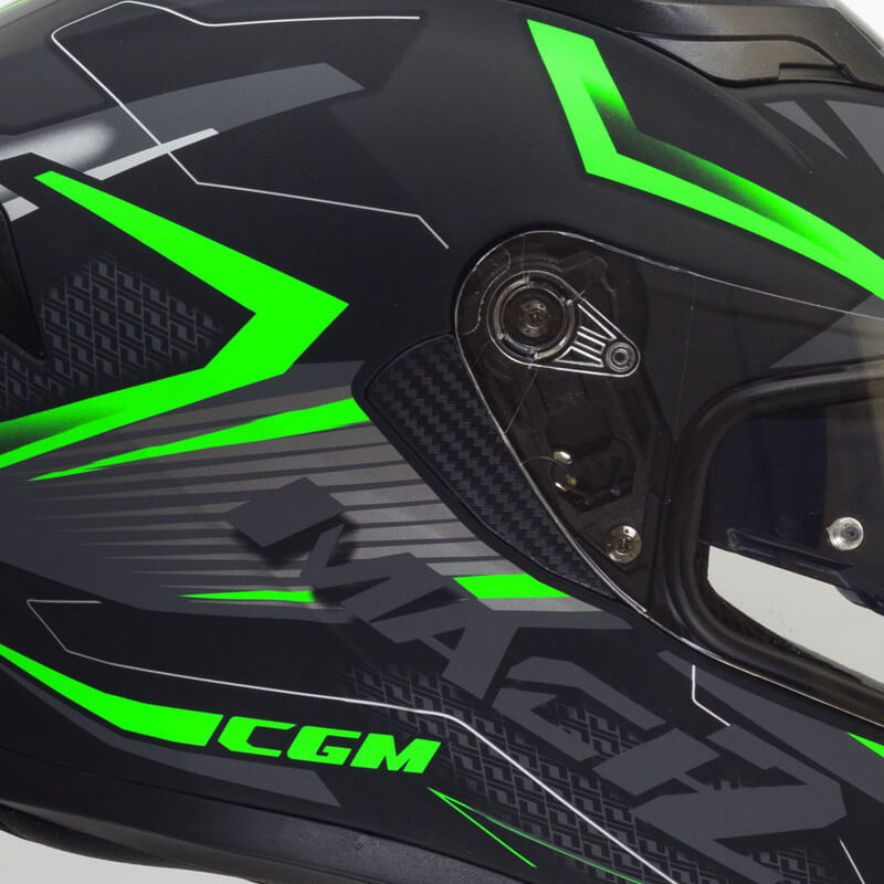 Casco Integrale per Scooter Visiera Lunga CGM Mach 2 316G Verde Fluo Opaco Varie Misure