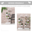 Set 2 Fioriere 5 Ripiani 53x33x154 cm in Metallo Bianco
