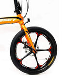 Bicicletta Pieghevole 20" in Alluminio Ruote in Lega Arancio Fluo