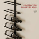 Portabottiglie da Parete per 10 Bottiglie 27x10x116 cm in Acciaio Nero    