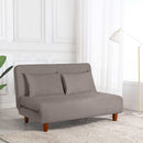 Divano Letto 2 Posti 146x91x82 cm in Tessuto Tortora Scuro