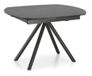 Tavolo Allungabile 120/180x90x76 cm in Metallo con Top Ceramica su Vetro Grigio
