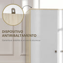 Armadio 2 Ante 2 Cassetti 90x50x190 cm in Legno Bianco