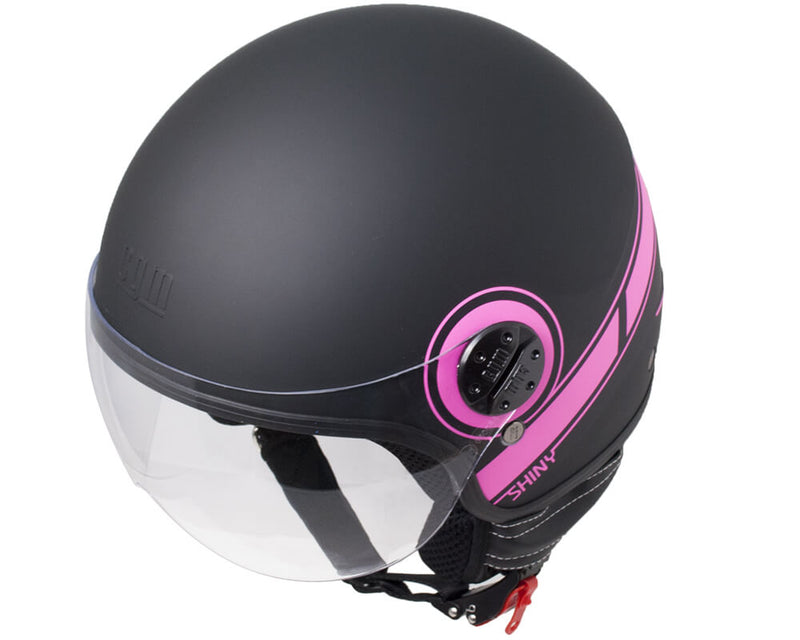 Casco Jet per Scooter Visiera Sagomata CGM Shiny 109S Fucsia Fluo Opaco